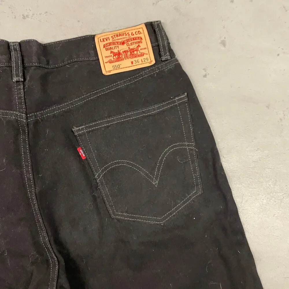 Vintage y2k black baggy Levi’s 550 relaxed fit skater jeans 36x29